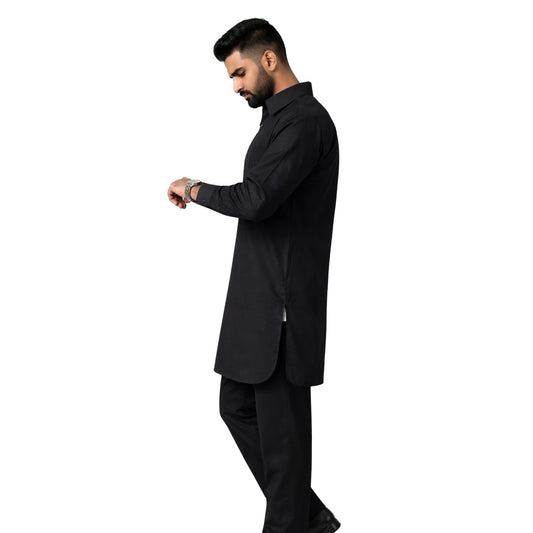 Men’s Cotton Blend Kurta Pyjama Set Regular Fit Full Sleeve Festive & Casual Wear