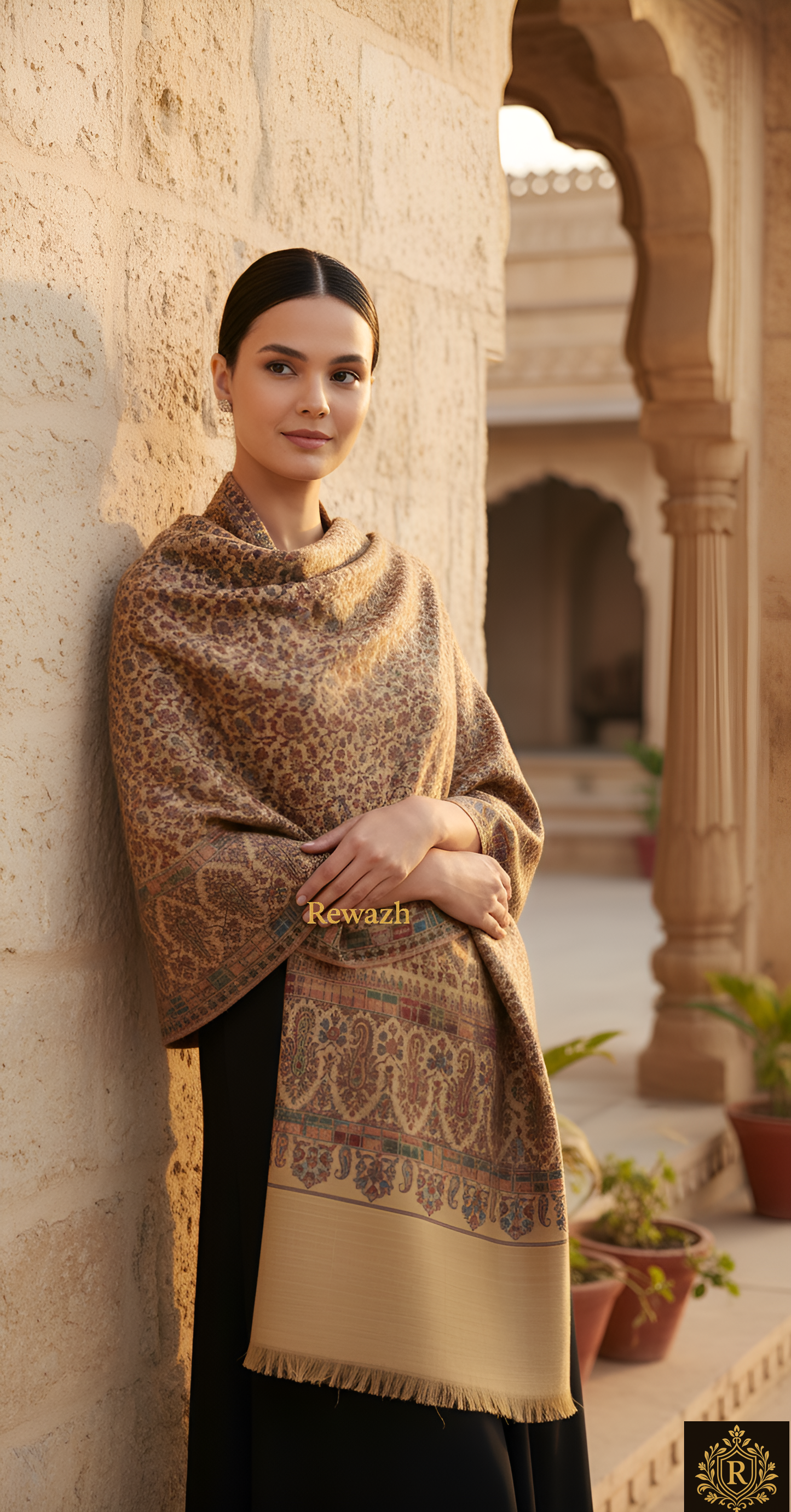 Fine Wool Shawl, Faux Pashmina Design