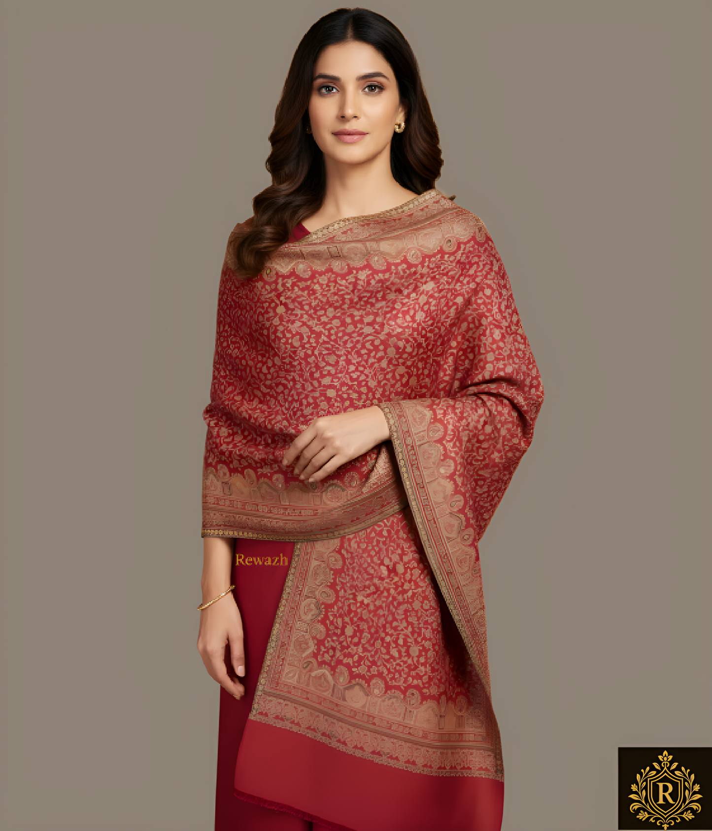 Fine Wool Shawl, Faux Pashmina Design