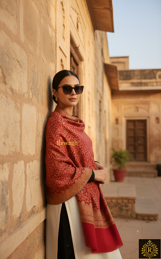 Fine Wool Shawl, Faux Pashmina Design