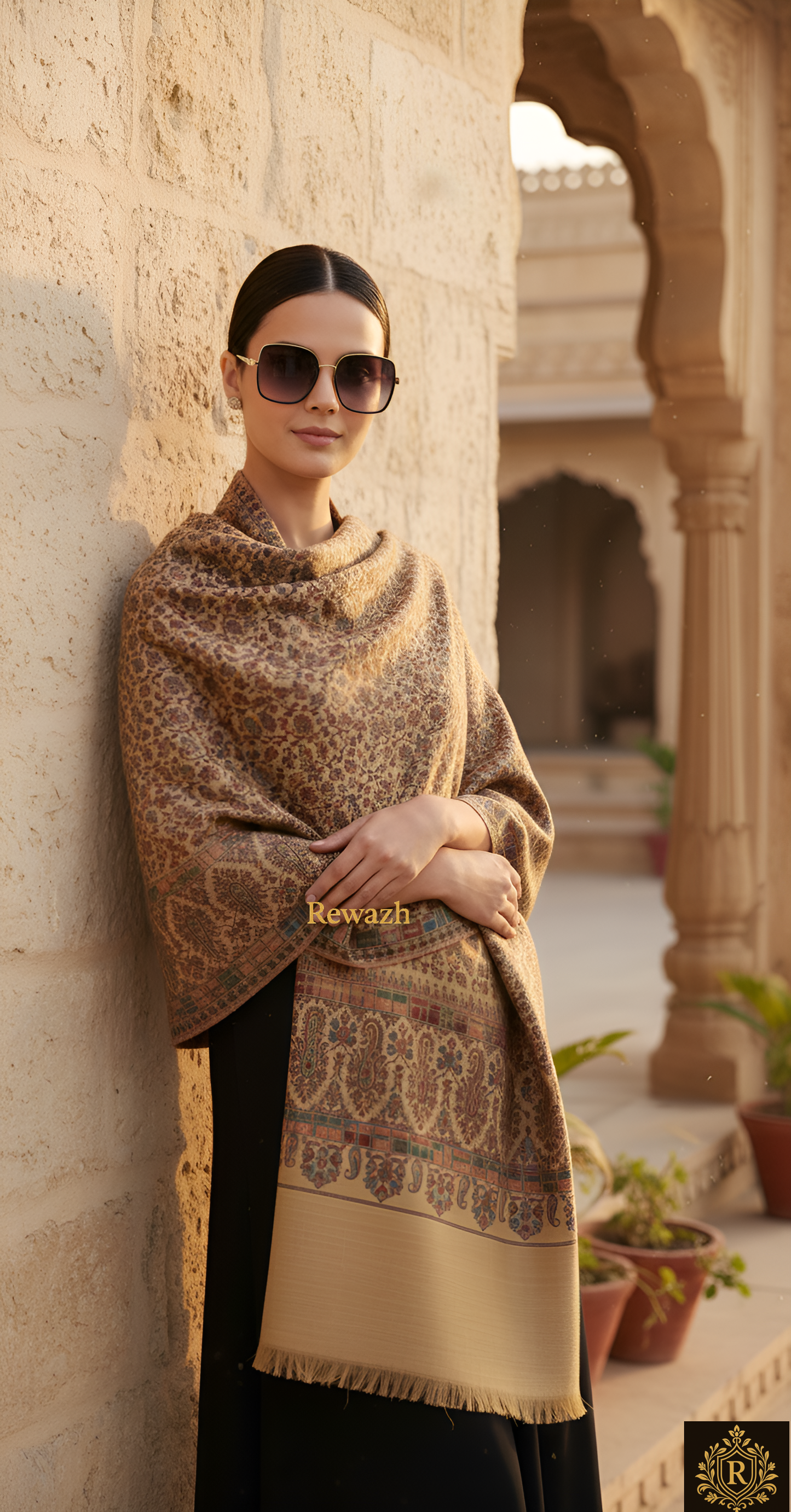 Fine Wool Shawl, Faux Pashmina Design