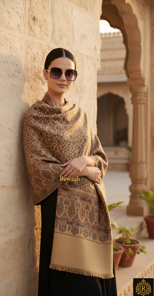 Fine Wool Shawl, Faux Pashmina Design