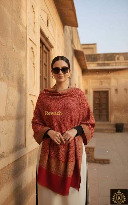 Fine Wool Shawl, Faux Pashmina Design