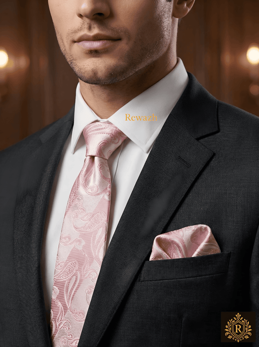 MENS PREMIUM TIE WITH POCKET SQUARE SET