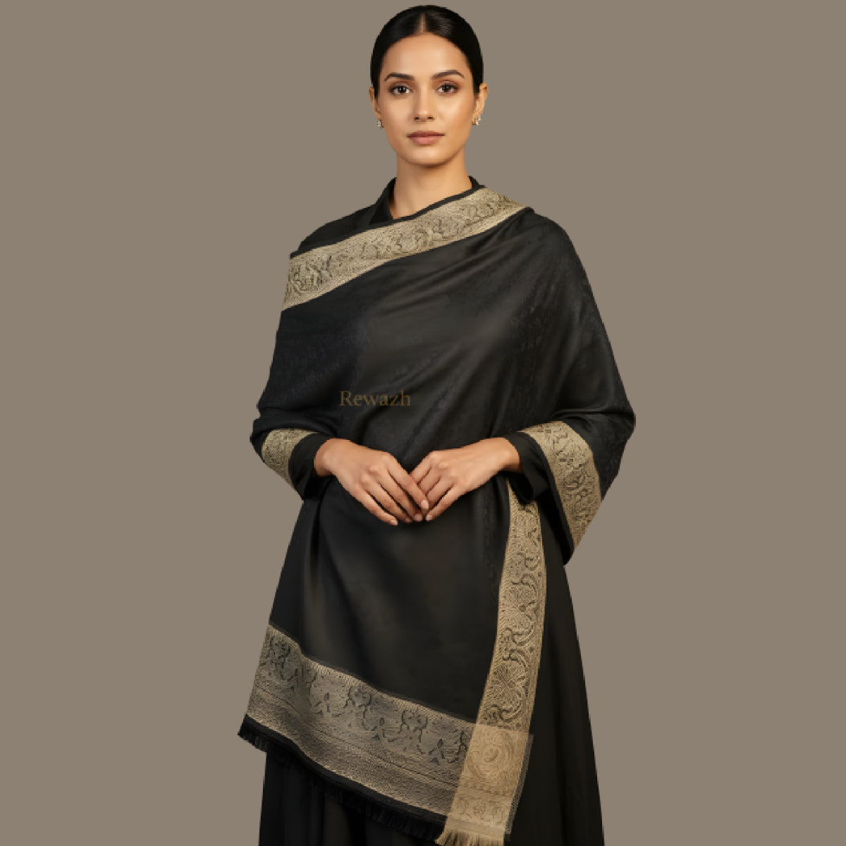 Fine Wool Shawl, Faux Pashmina Design