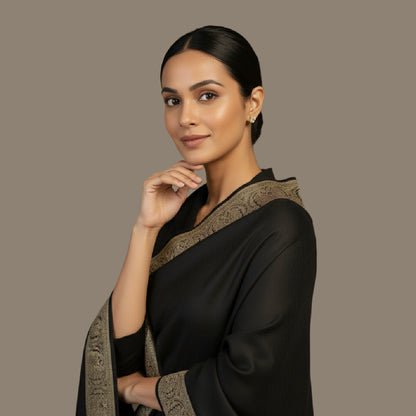 Fine Wool Shawl, Faux Pashmina Design