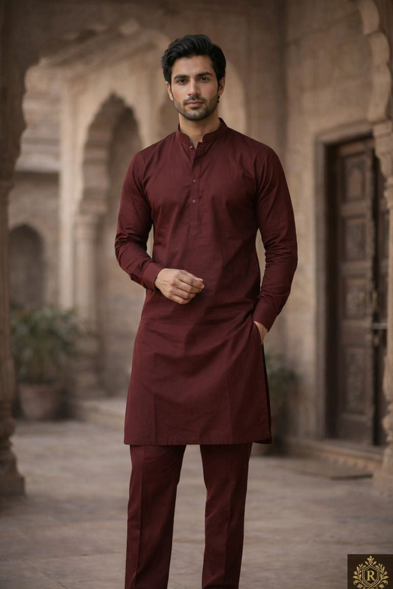 Matte Cotton Kurta & Pant Set – Premium Collection