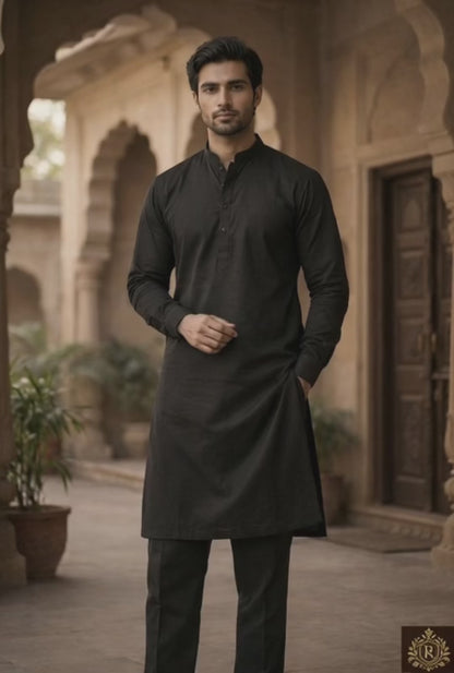 Matte Cotton Kurta & Pant Set – Premium Collection