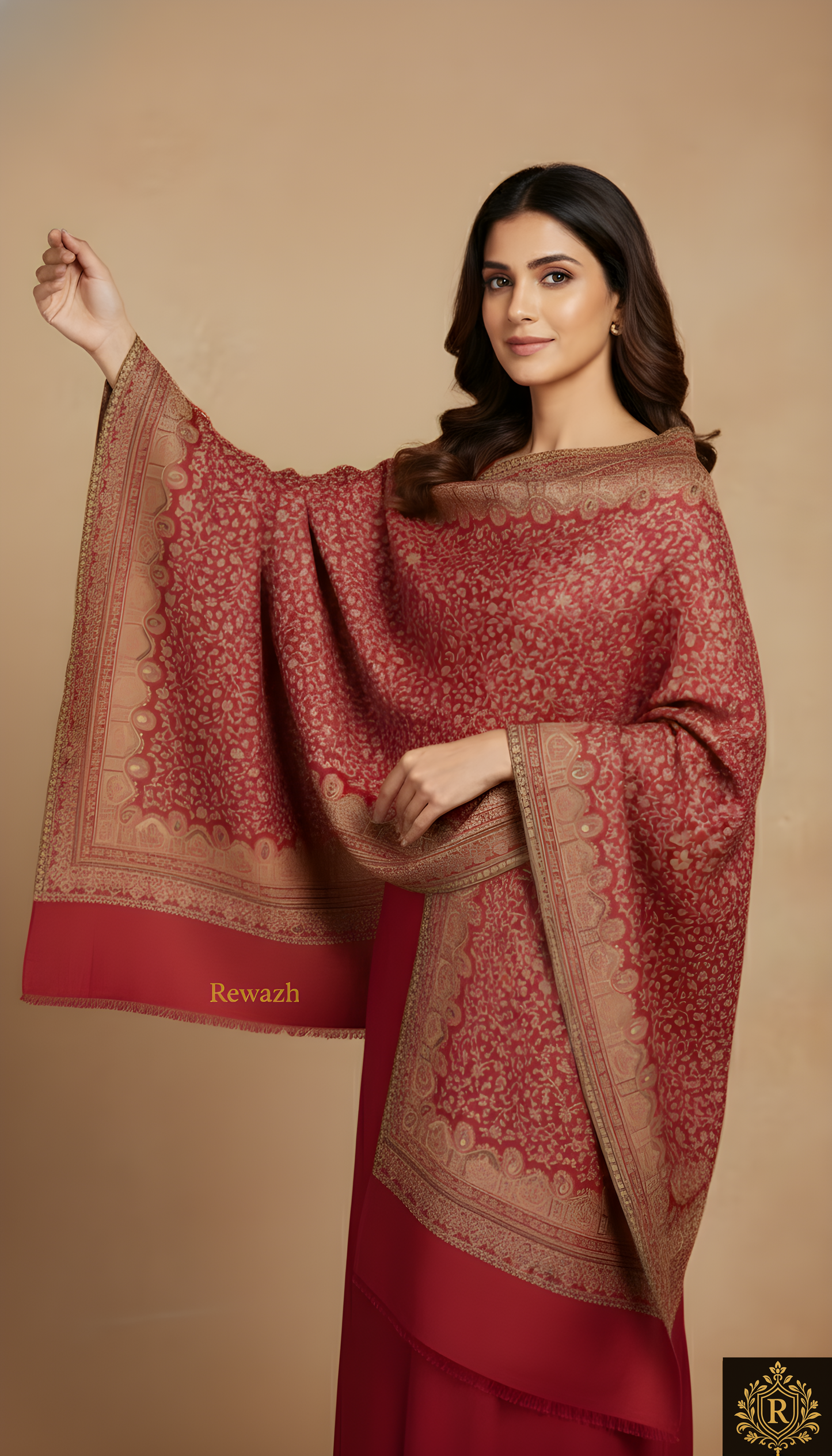 Fine Wool Shawl, Faux Pashmina Design