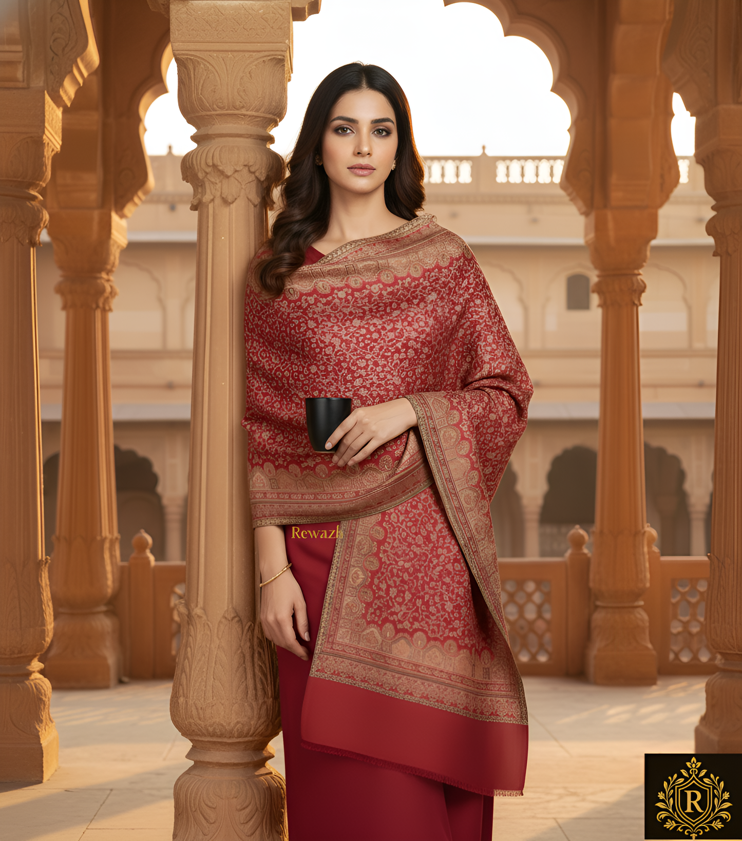 Fine Wool Shawl, Faux Pashmina Design